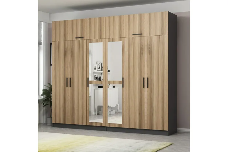 Fruitland Garderobe med Speil, Brun/Grå