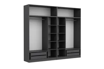 Fruitland Garderobe med Speil - Brun/Grå - Oppbevaring - Garderober & garderobesystem