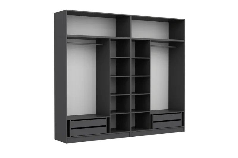 Fruitland Garderobe med Speil - Brun/Grå - Oppbevaring - Garderober & garderobesystem