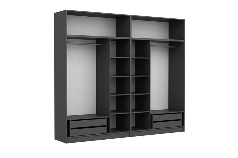 Fruitland Garderobe med Speil - Brun/Grå - Oppbevaring - Garderober & garderobesystem