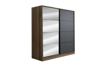 Fruitland Garderobe med Speil - Grå - Oppbevaring - Garderober & garderobesystem