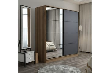 Fruitland Garderobe med Speil - Grå - Oppbevaring - Garderober & garderobesystem