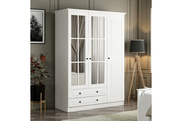 Fruitland Garderobe med Speil - Hvit - Oppbevaring - Garderober & garderobesystem