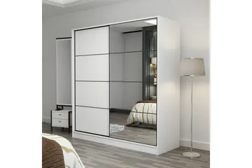 Fruitland Garderobe med Speil - Hvit - Oppbevaring - Garderober & garderobesystem