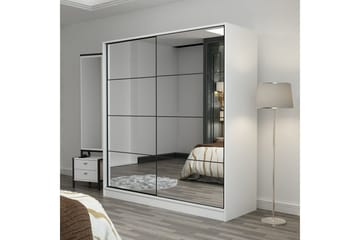 Fruitland Garderobe med Speil - Hvit - Oppbevaring - Garderober & garderobesystem