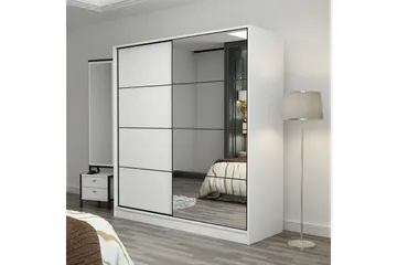 Fruitland Garderobe med Speil - Hvit - Oppbevaring - Garderober & garderobesystem