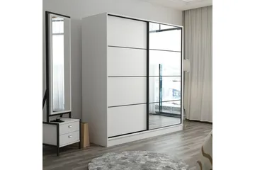 Fruitland Garderobe med Speil - Hvit - Oppbevaring - Garderober & garderobesystem