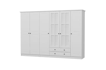 Fruitland Garderobe med Speil - Hvit - Oppbevaring - Garderober & garderobesystem