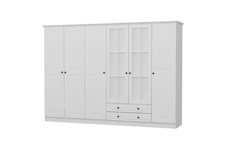 Fruitland Garderobe med Speil - Hvit - Oppbevaring - Garderober & garderobesystem