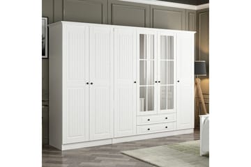 Fruitland Garderobe med Speil - Hvit - Oppbevaring - Garderober & garderobesystem