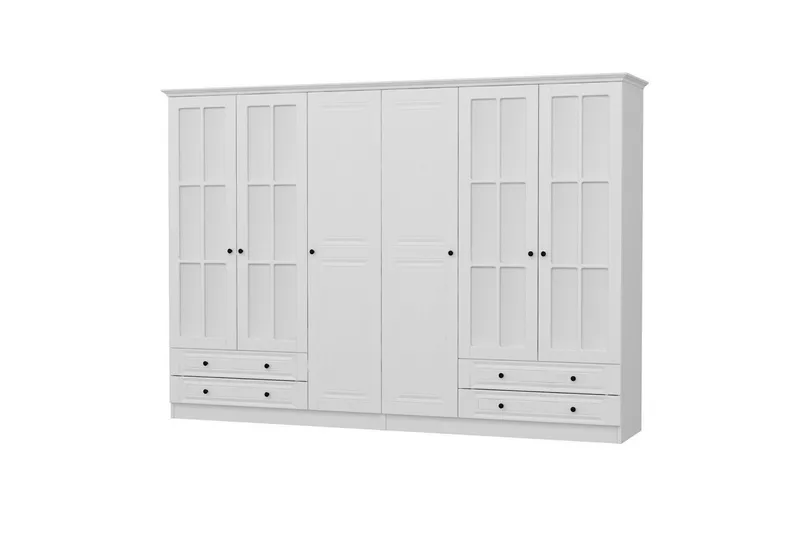 Fruitland Garderobe med Speil - Hvit - Oppbevaring - Garderober & garderobesystem