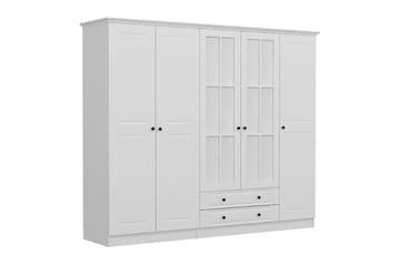 Fruitland Garderobe med Speil - Hvit - Oppbevaring - Garderober & garderobesystem