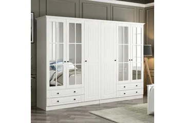 Fruitland Garderobe med Speil - Hvit - Oppbevaring - Garderober & garderobesystem