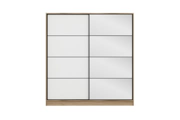 Fruitland Garderobe med Speil - Hvit/Brun - Oppbevaring - Garderober & garderobesystem