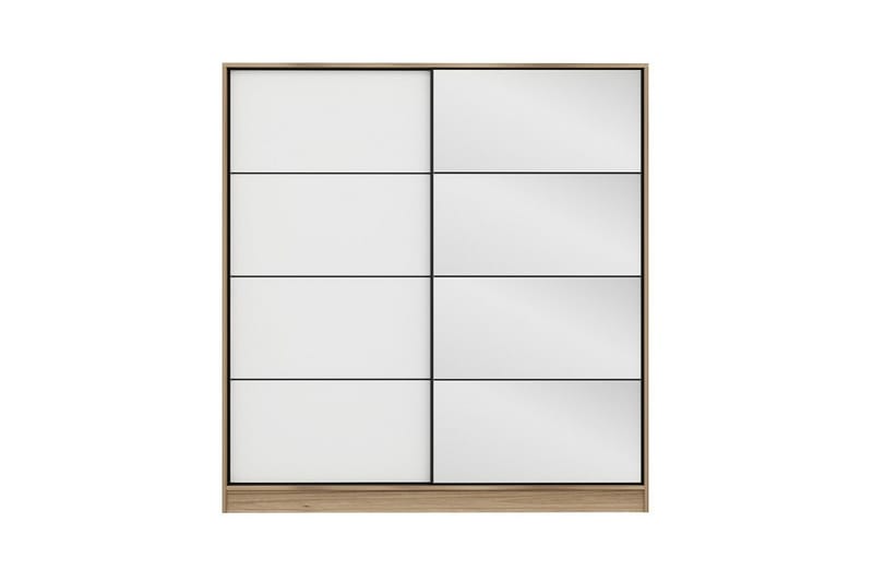 Fruitland Garderobe med Speil - Hvit/Brun - Oppbevaring - Garderober & garderobesystem