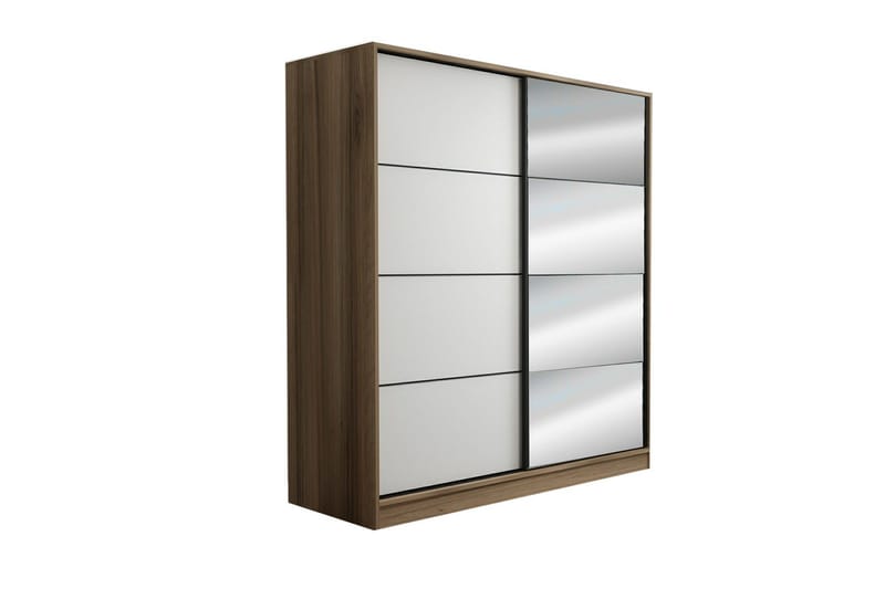 Fruitland Garderobe med Speil - Hvit/Brun - Oppbevaring - Garderober & garderobesystem