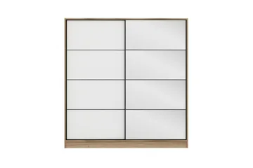 Fruitland Garderobe med Speil - Hvit/Brun - Oppbevaring - Garderober & garderobesystem