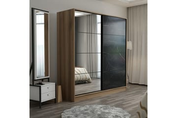 Fruitland Garderobe med Speil - Svart - Oppbevaring - Garderober & garderobesystem