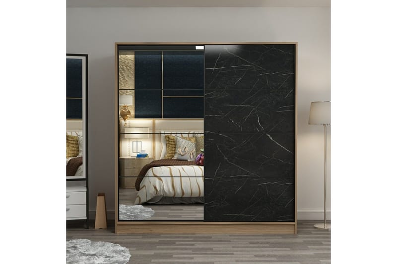 Fruitland Garderobe med Speil, Svart