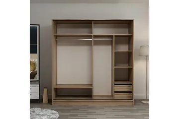 Fruitland Garderobe med Speil - Svart - Oppbevaring - Garderober & garderobesystem