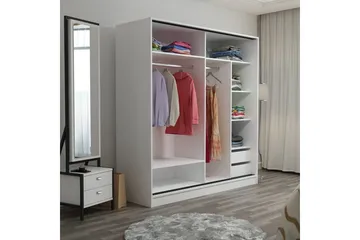 Fruitland Garderobe med Speil - Svart - Oppbevaring - Garderober & garderobesystem
