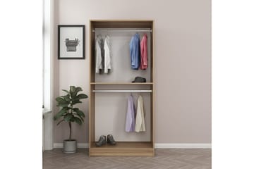 Fruitland Garderobeskap 90 cm i Lyst Tre med Glassdør - Brun - Oppbevaring - Garderober & garderobesystem