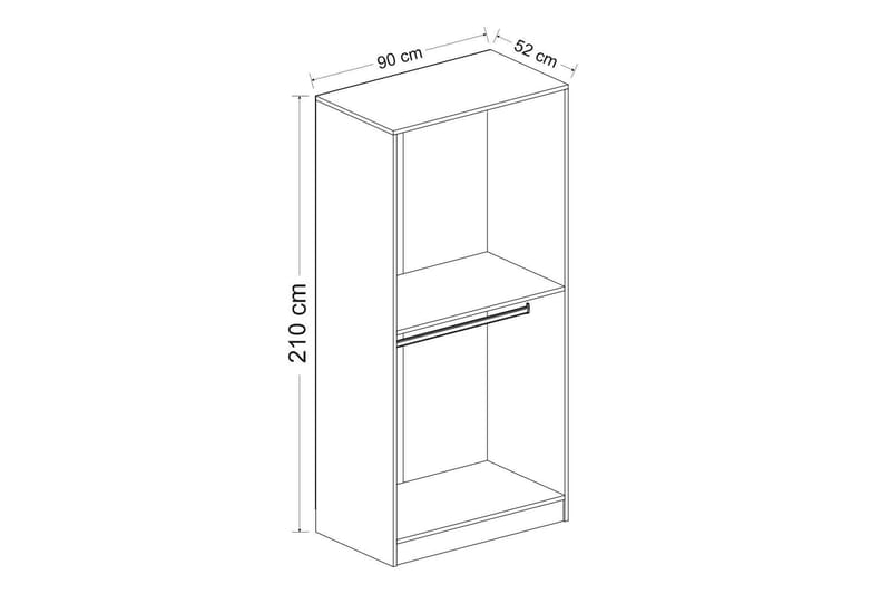 Fruitland Garderobeskap 90 cm i Lyst Tre med Glassdør - Brun - Oppbevaring - Garderober & garderobesystem