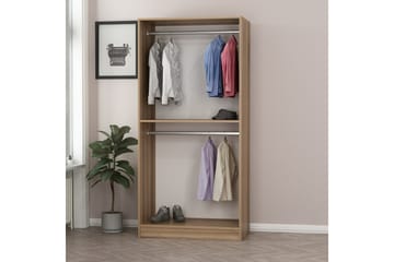 Fruitland Garderobeskap 90 cm i Lyst Tre med Glassdør - Brun - Oppbevaring - Garderober & garderobesystem
