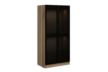 Fruitland Garderobeskap 90 cm i Lyst Tre med Glassdør - Brun - Oppbevaring - Garderober & garderobesystem