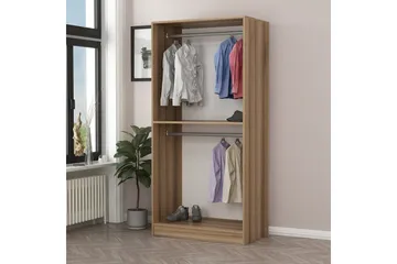 Fruitland Garderobeskap 90 cm i Lyst Tre med Glassdør - Brun - Oppbevaring - Garderober & garderobesystem