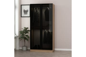 Fruitland Garderobeskap 90 cm i Lyst Tre med Glassdør - Brun - Oppbevaring - Garderober & garderobesystem