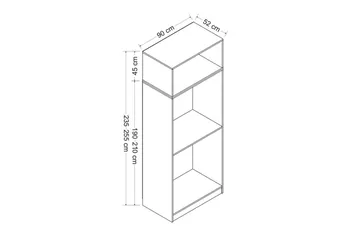 Fruitland Garderobeskap 90 cm i Tre - Hvit - Oppbevaring - Garderober & garderobesystem
