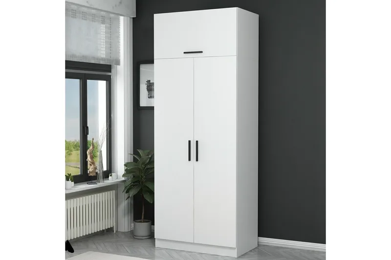 Fruitland Garderobeskap 90 cm i Tre - Hvit - Oppbevaring - Garderober & garderobesystem