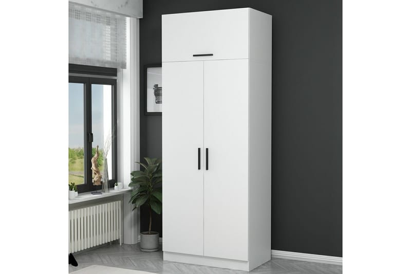 Fruitland Garderobeskap 90 cm i Tre - Hvit - Oppbevaring - Garderober & garderobesystem
