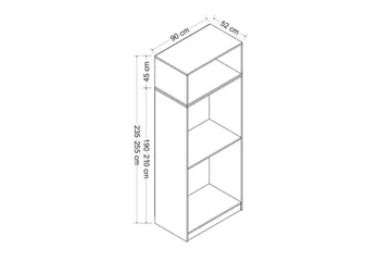 Fruitland Garderobeskap 90 cm i Tre - Hvit - Oppbevaring - Garderober & garderobesystem