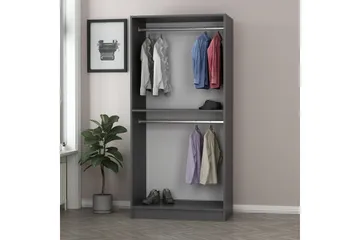 Fruitland Garderobeskap 90 cm i Tre med Glassdør - Antrasitt - Oppbevaring - Garderober & garderobesystem