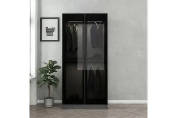 Fruitland Garderobeskap 90 cm i Tre med Glassdør - Antrasitt - Oppbevaring - Garderober & garderobesystem