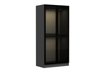 Fruitland Garderobeskap 90 cm i Tre med Glassdør - Antrasitt - Oppbevaring - Garderober & garderobesystem