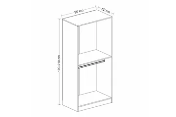 Fruitland Garderobeskap 90 cm i Tre med Glassdør - Hvit|Svart - Oppbevaring - Garderober & garderobesystem