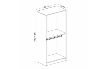 Fruitland Garderobeskap 90 cm i Tre med Glassdør - Svart|Hvit - Oppbevaring - Garderober & garderobesystem