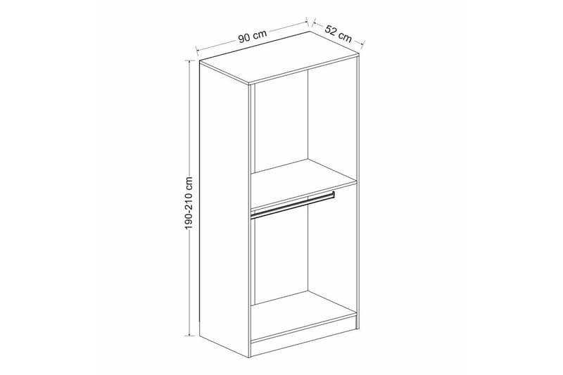 Fruitland Garderobeskap 90 cm i Tre med Glassdør - Svart|Hvit - Oppbevaring - Garderober & garderobesystem