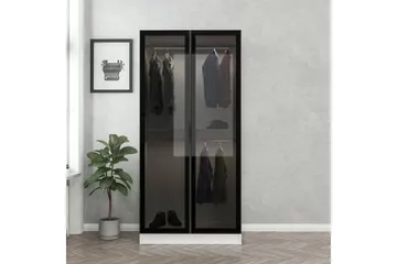 Fruitland Garderobeskap 90 cm i Tre med Glassdør - Svart|Hvit - Oppbevaring - Garderober & garderobesystem