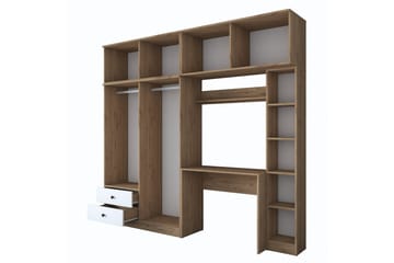 Fryderyk Garderobe 240x216,8 cm - Valnøtt/Hvit - Oppbevaring - Garderober & garderobesystem