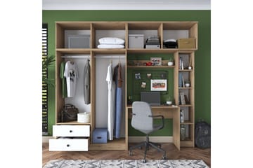 Fryderyk Garderobe 240x216,8 cm - Valnøtt/Hvit - Oppbevaring - Garderober & garderobesystem