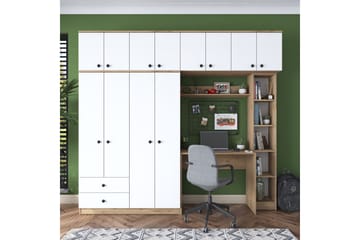 Fryderyk Garderobe 240x216,8 cm - Valnøtt/Hvit - Oppbevaring - Garderober & garderobesystem
