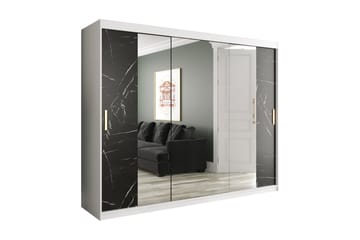 Garderob med Speil Kant Marmesa 250 cm Marmormønster