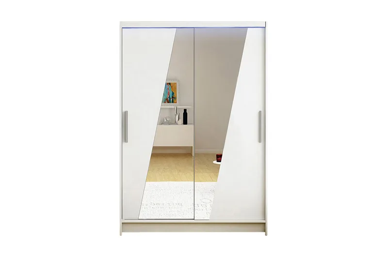 Garderobe + LED, Hvit