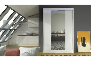 Garderobe + LED - Hvit - Oppbevaring - Garderober & garderobesystem