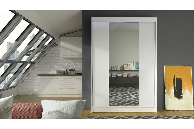 Garderobe + LED - Hvit - Oppbevaring - Garderober & garderobesystem