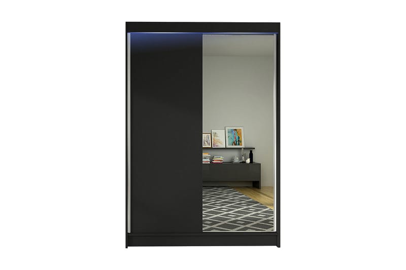Garderobe + LED, Svart